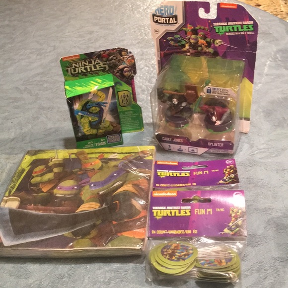 Teenage Mutant ninja Turtle Party Pk NEW Hero portal MegaBloks Cake pics Napkins - Picture 2 of 11